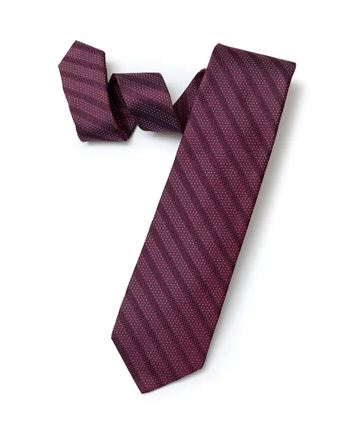 Burgundy Pin Dot Stripe Tie sold by Gitman Brothers