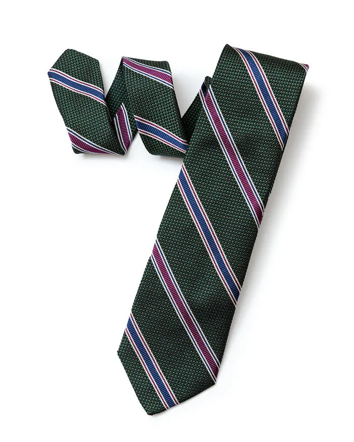 Green Regimental Stripe Tie sold by Gitman Brothers