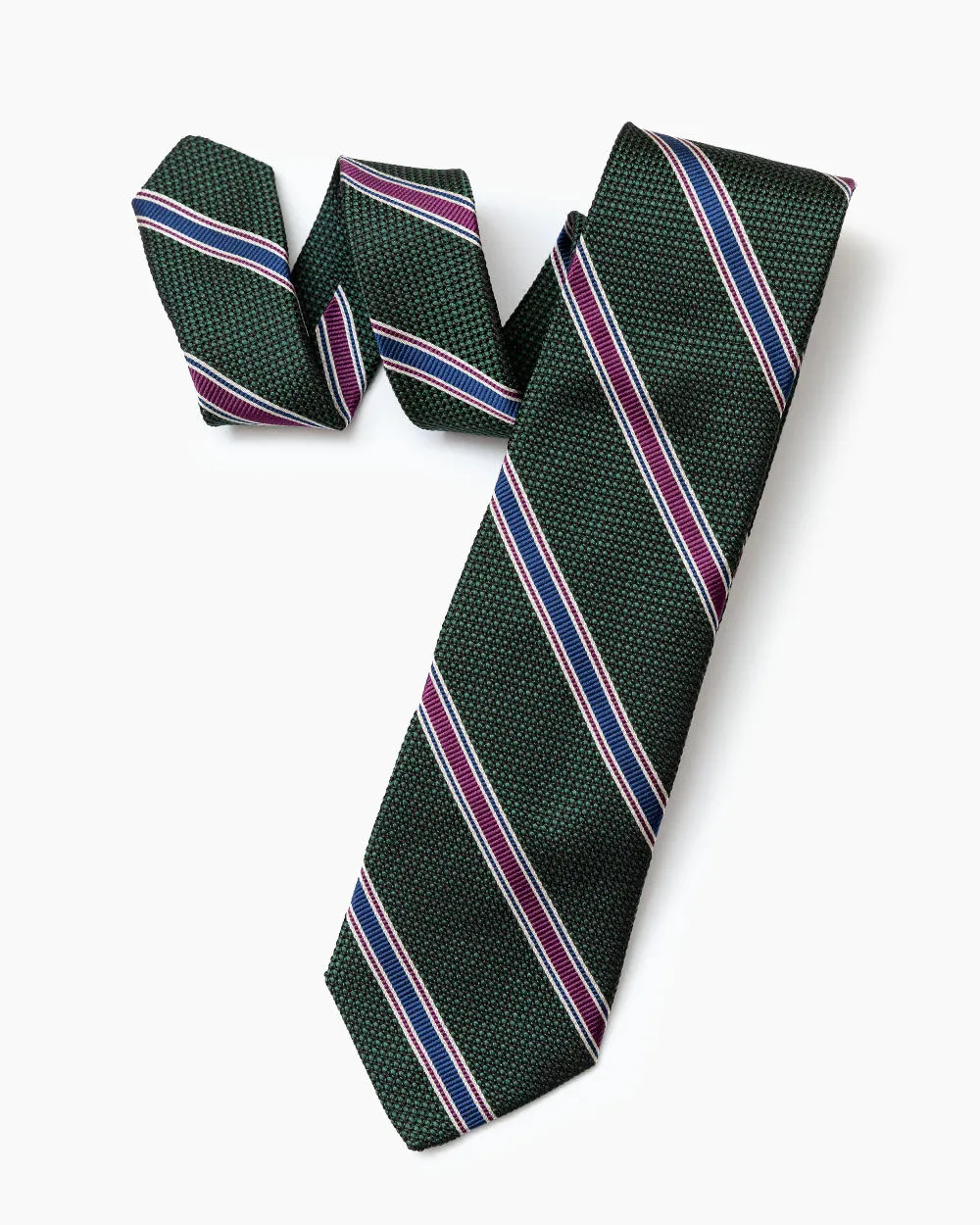Green Regimental Stripe Tie sold by Gitman Brothers product image thumbnail 2