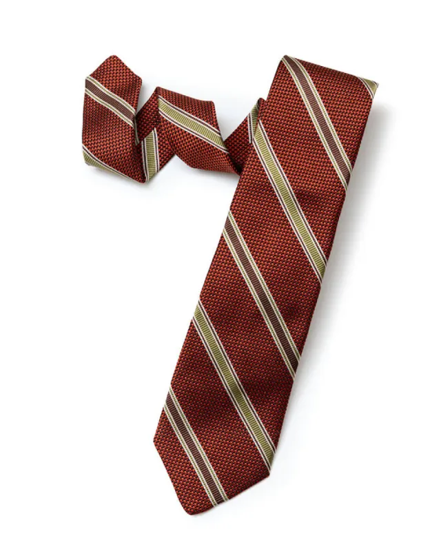 Orange Regimental Stripe Tie sold by Gitman Brothers