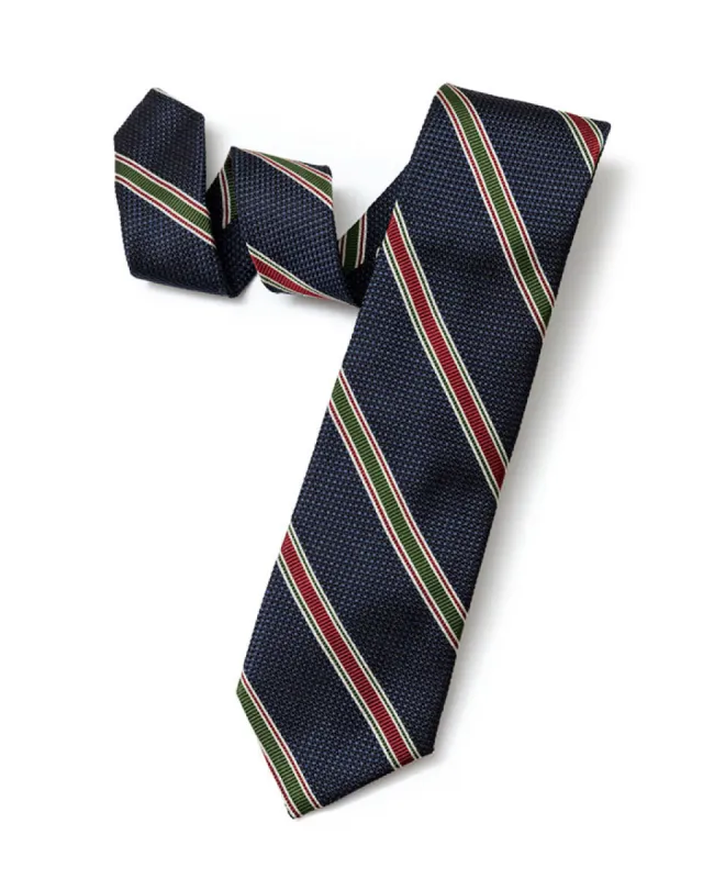 Navy Regimental Stripe Tie sold by Gitman Brothers