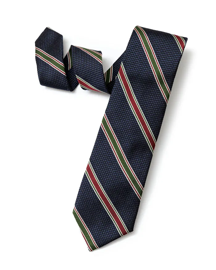 Navy Regimental Stripe Tie sold by Gitman Brothers