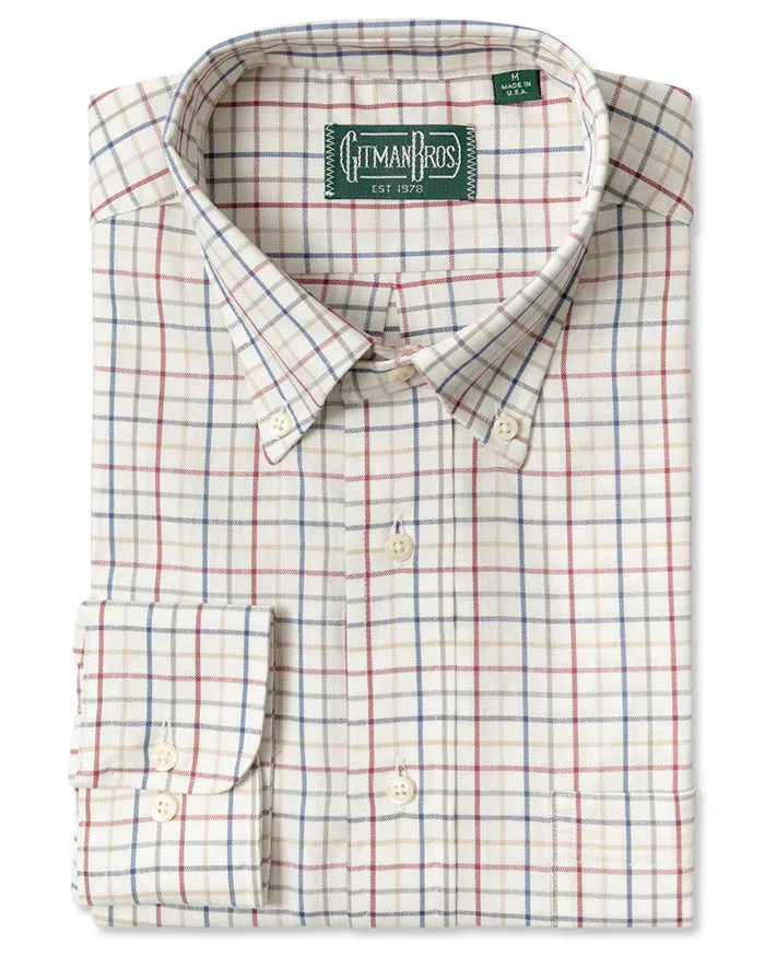 Burgundy Twill Tattersall sold by Gitman Brothers