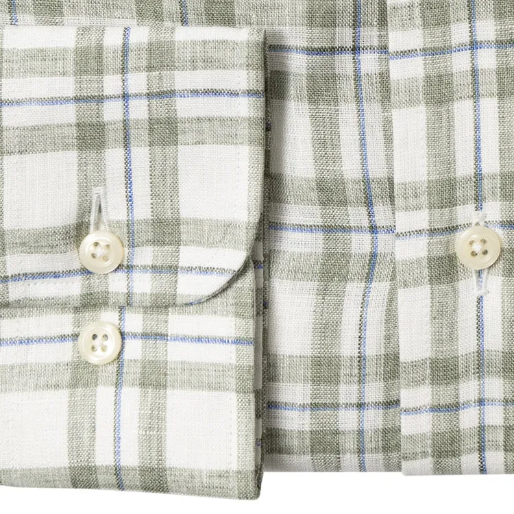 Olive Tonal Plaid Linen sold by Gitman Brothers product image thumbnail 4