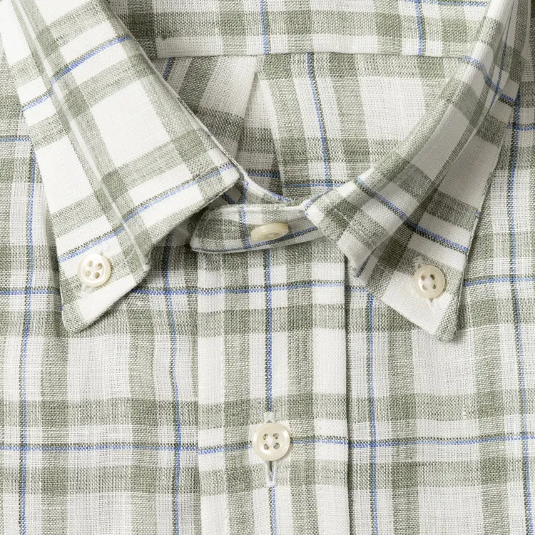 Olive Tonal Plaid Linen sold by Gitman Brothers product image thumbnail 3