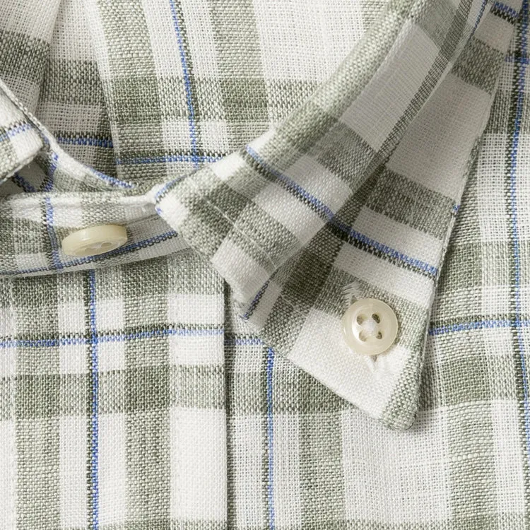 Olive Tonal Plaid Linen sold by Gitman Brothers product image thumbnail 5