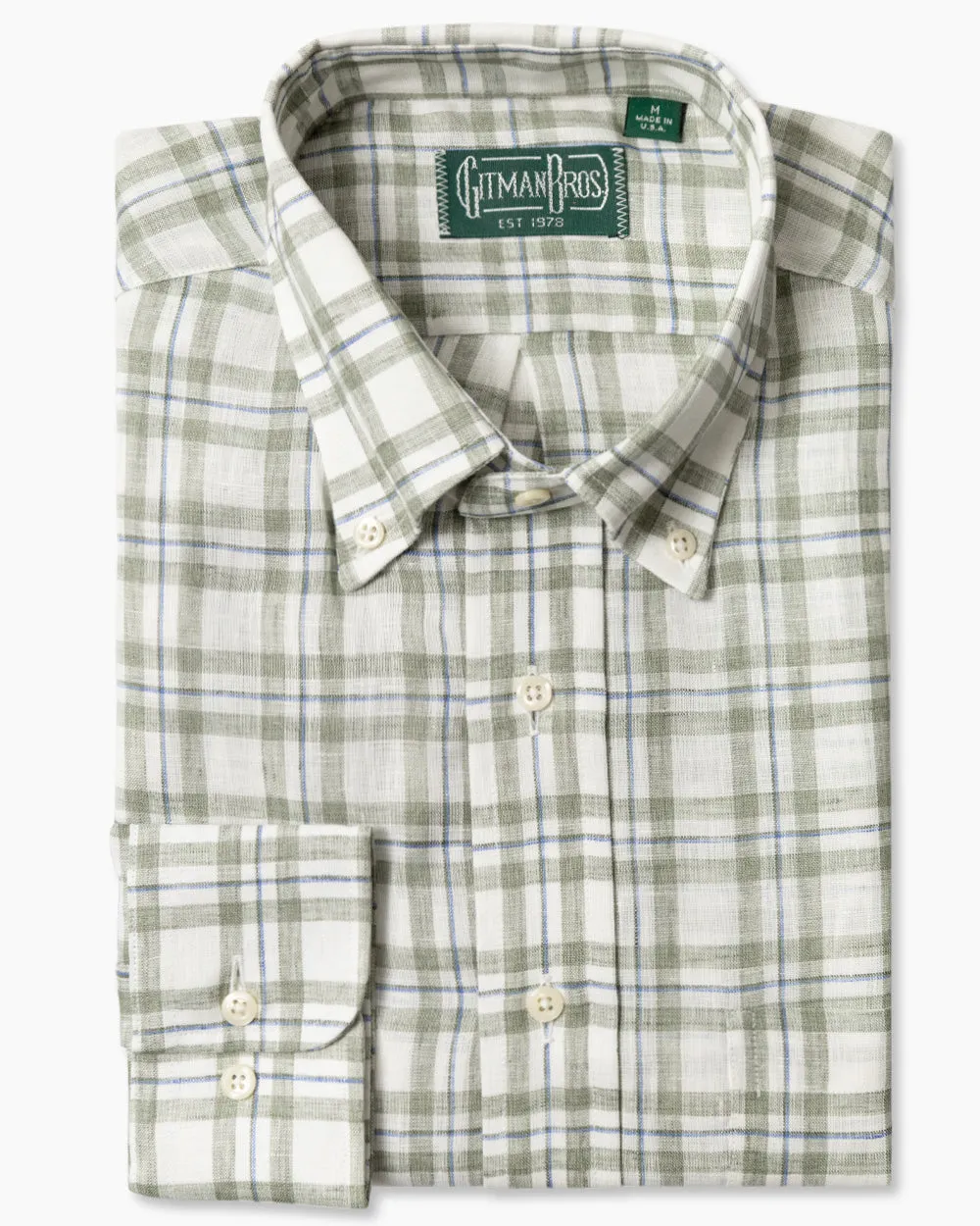 Olive Tonal Plaid Linen sold by Gitman Brothers product image thumbnail 2