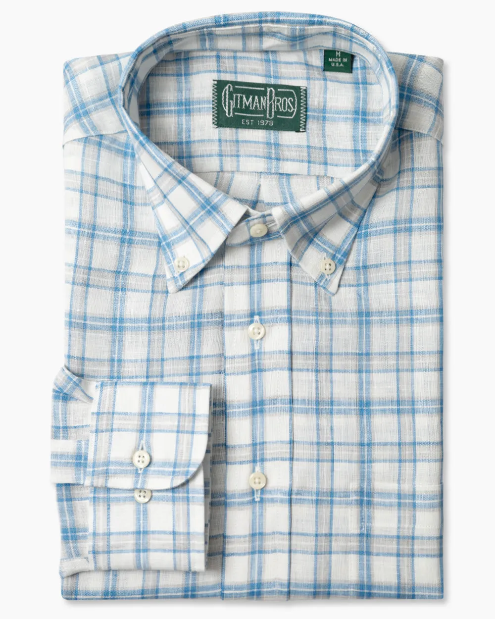 Blue Tonal Plaid Linen sold by Gitman Brothers product image thumbnail 2