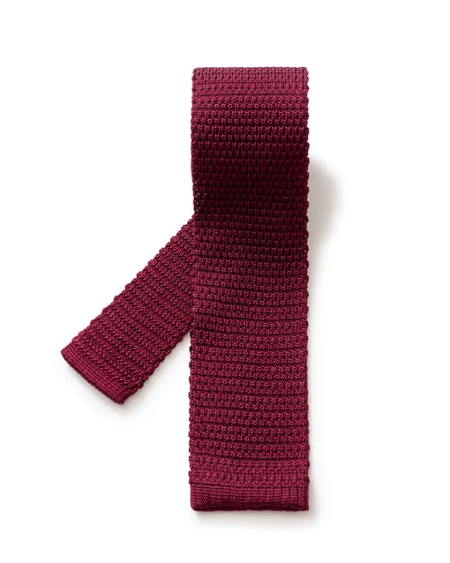 Burgundy Knit Tie sold by Gitman Brothers