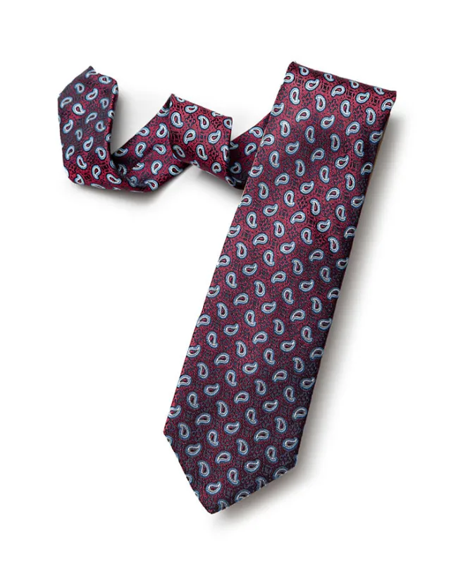 Burgundy Neat Paisley Tie sold by Gitman Brothers