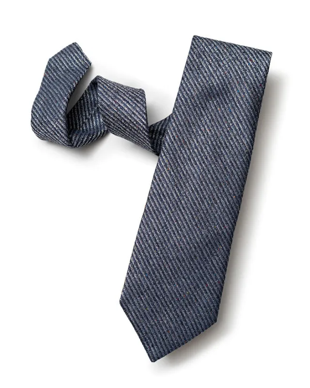 Navy Bouclé Stripe Tie sold by Gitman Brothers