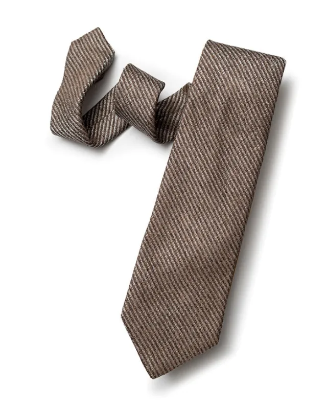 Brown Bouclé Stripe Tie sold by Gitman Brothers