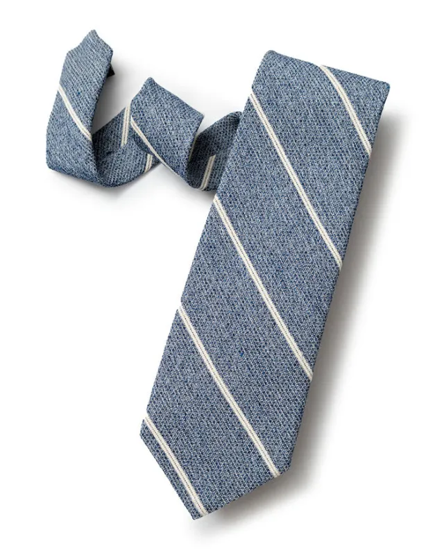 Navy Blended Stripe Tie sold by Gitman Brothers