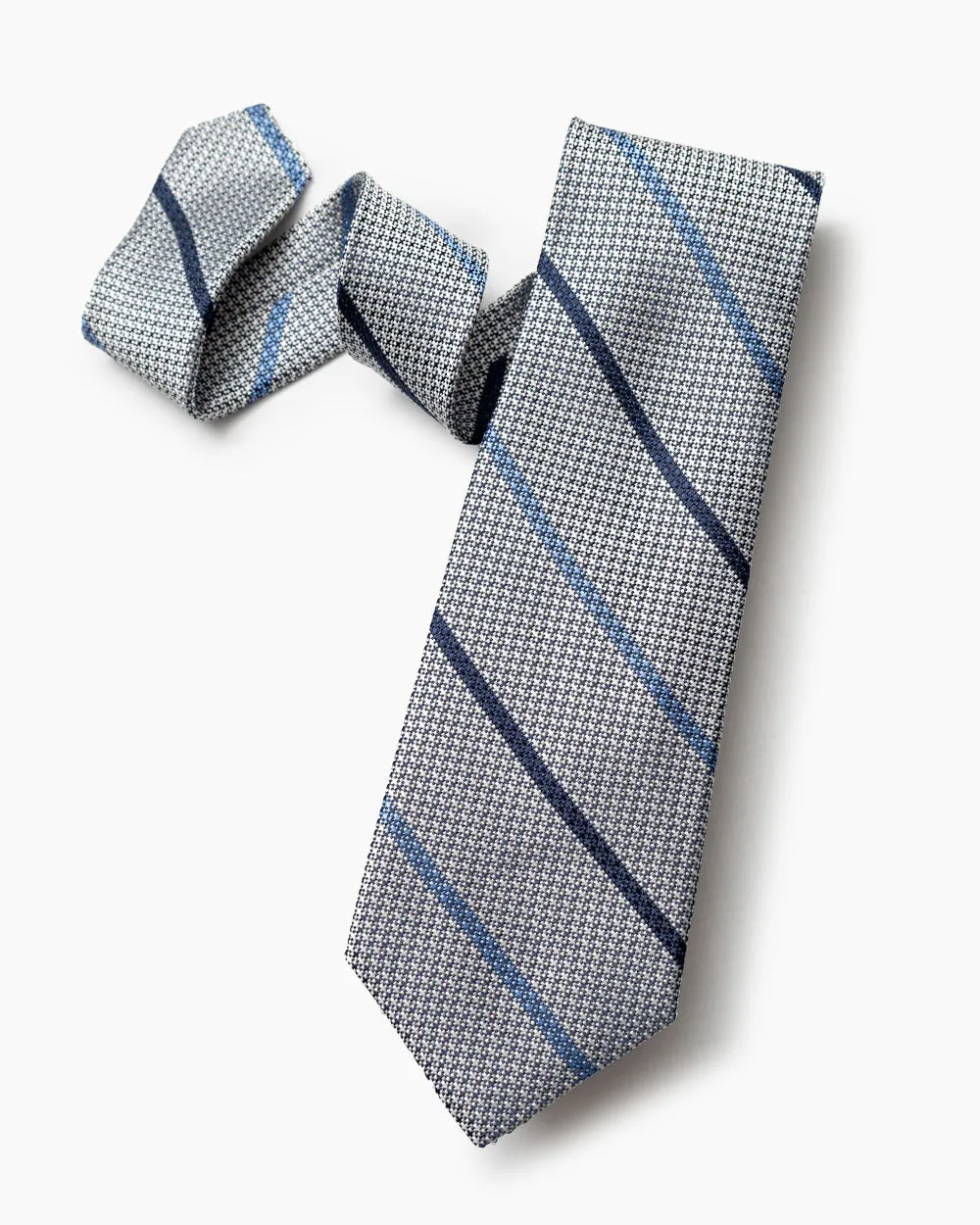 Silver University Stripe Tie sold by Gitman Brothers product image thumbnail 2