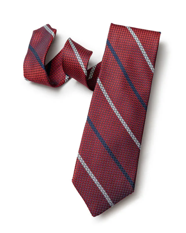 Red University Stripe Tie sold by Gitman Brothers