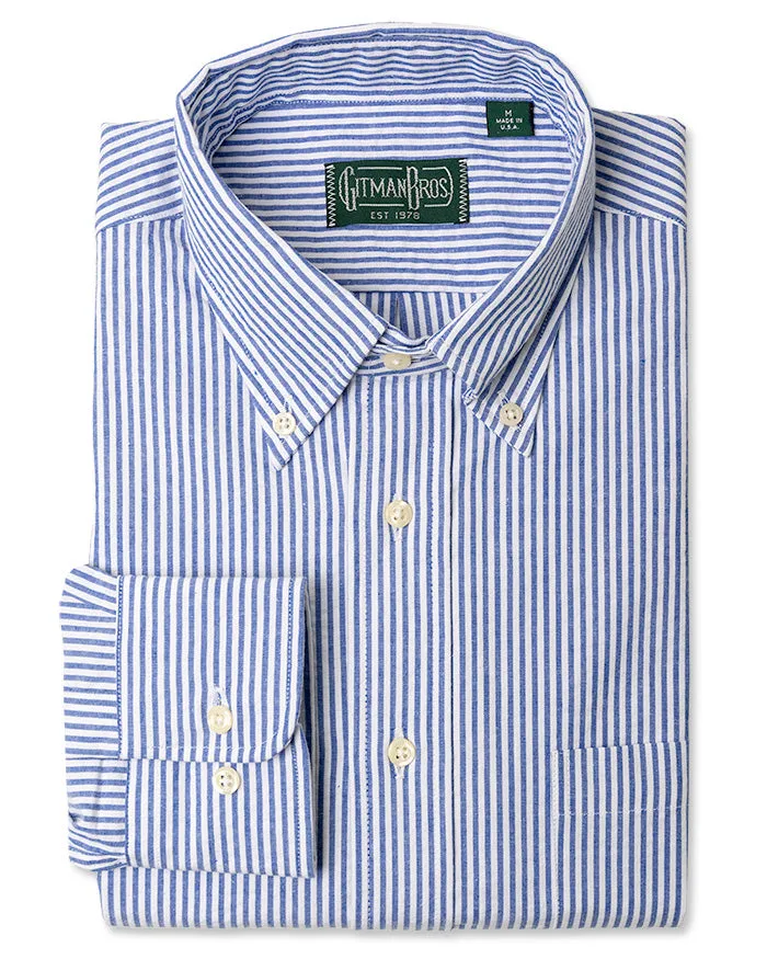 Blue Stripe Seersucker sold by Gitman Brothers
