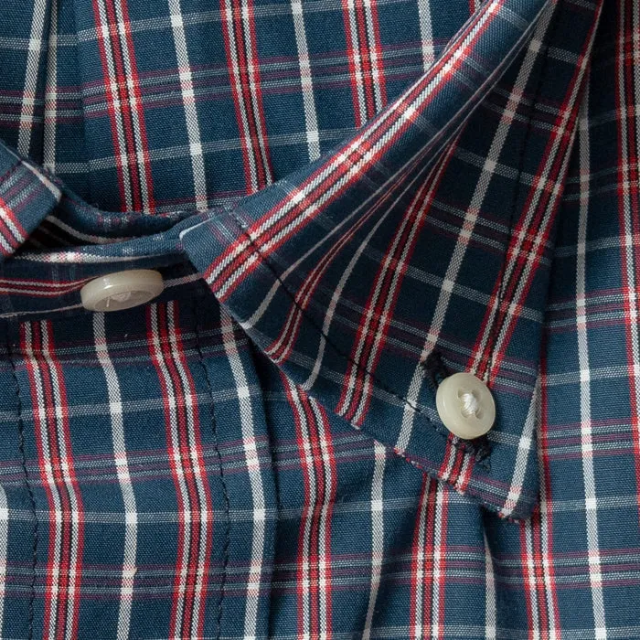 Navy Check Heavy Poplin sold by Gitman Brothers product image thumbnail 5