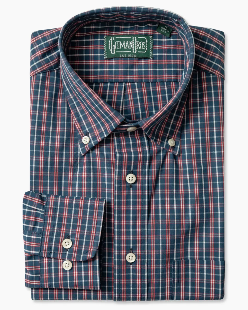 Navy Check Heavy Poplin sold by Gitman Brothers product image thumbnail 2