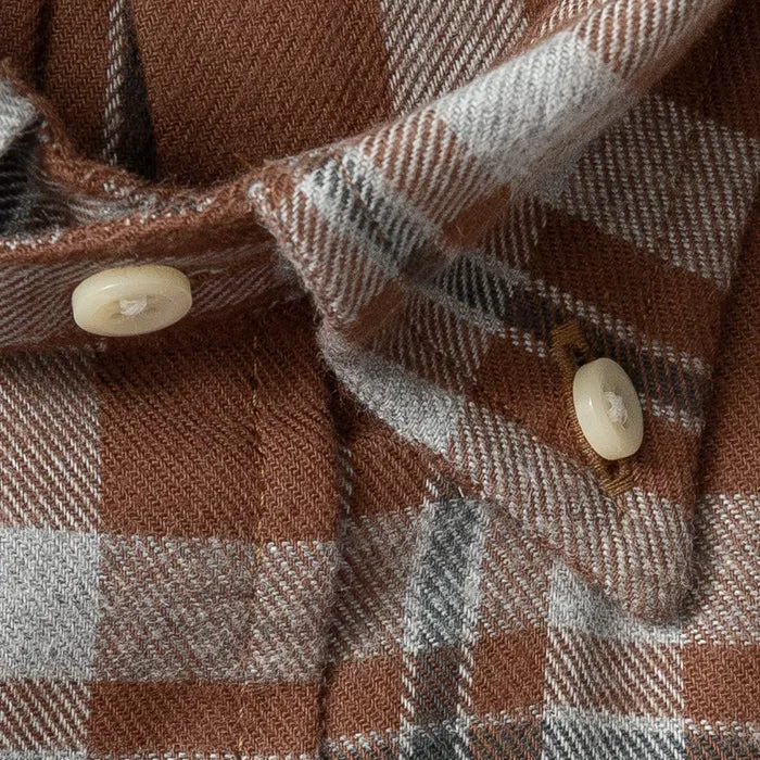 Brown Brushed Twill Check sold by Gitman Brothers product image thumbnail 5