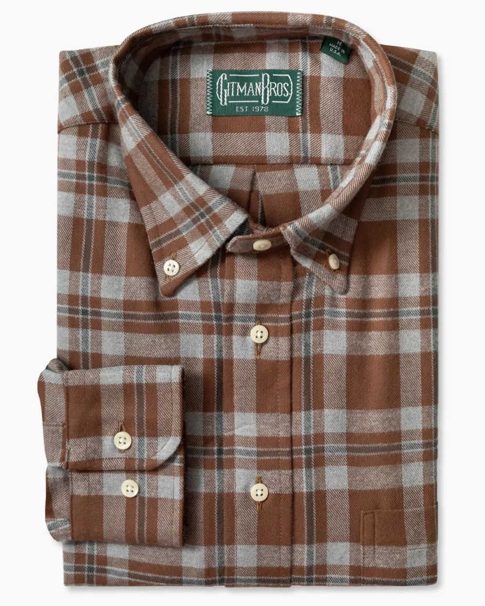 Brown Brushed Twill Check sold by Gitman Brothers product image thumbnail 2