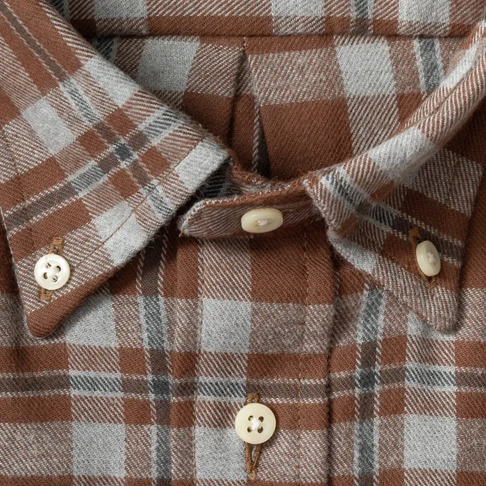 Brown Brushed Twill Check sold by Gitman Brothers product image thumbnail 3