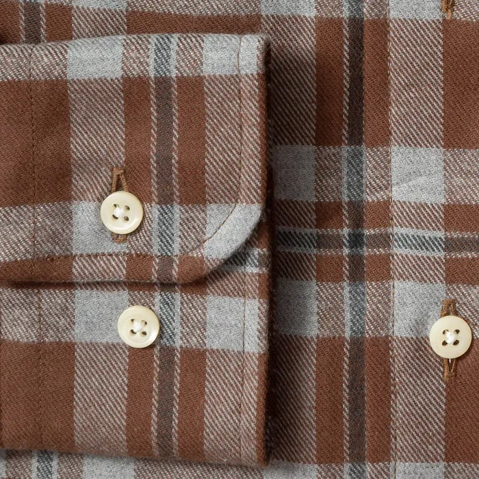 Brown Brushed Twill Check sold by Gitman Brothers product image thumbnail 4