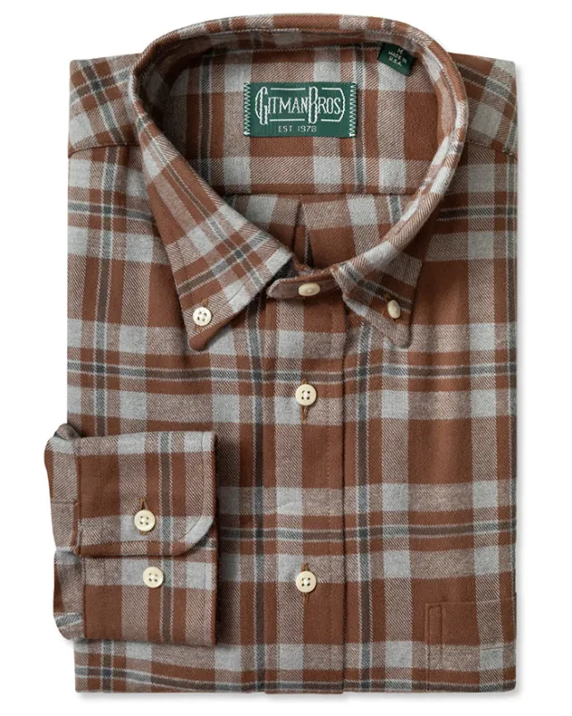Brown Brushed Twill Check made by Gitman Brothers