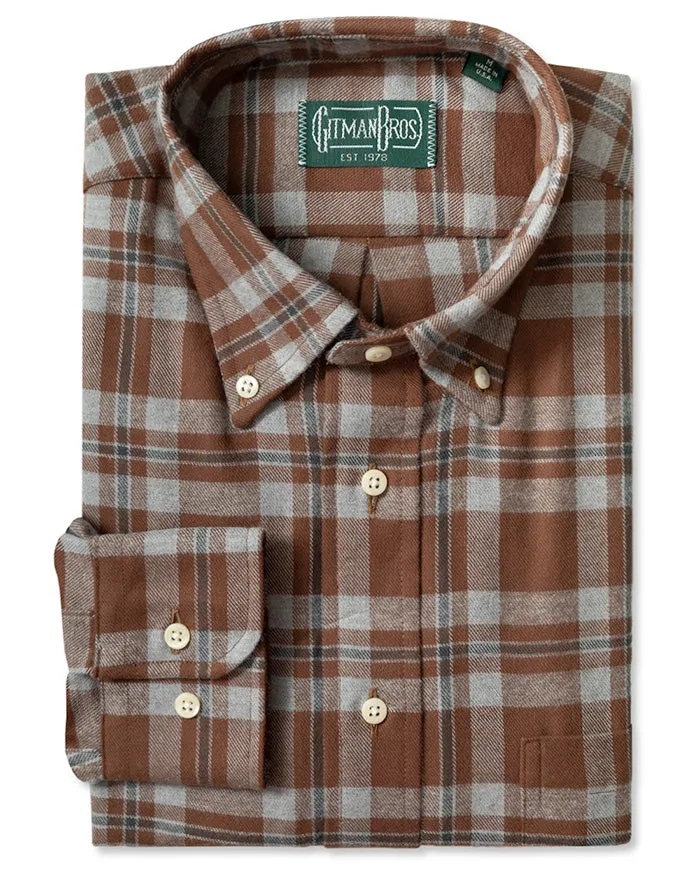 Brown Brushed Twill Check sold by Gitman Brothers
