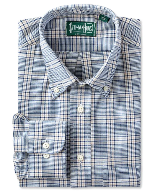 Navy Compact Houndstooth Check sold by Gitman Brothers