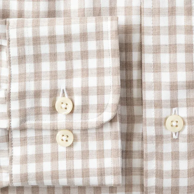 Tan Brushed Twill Check sold by Gitman Brothers product image thumbnail 4