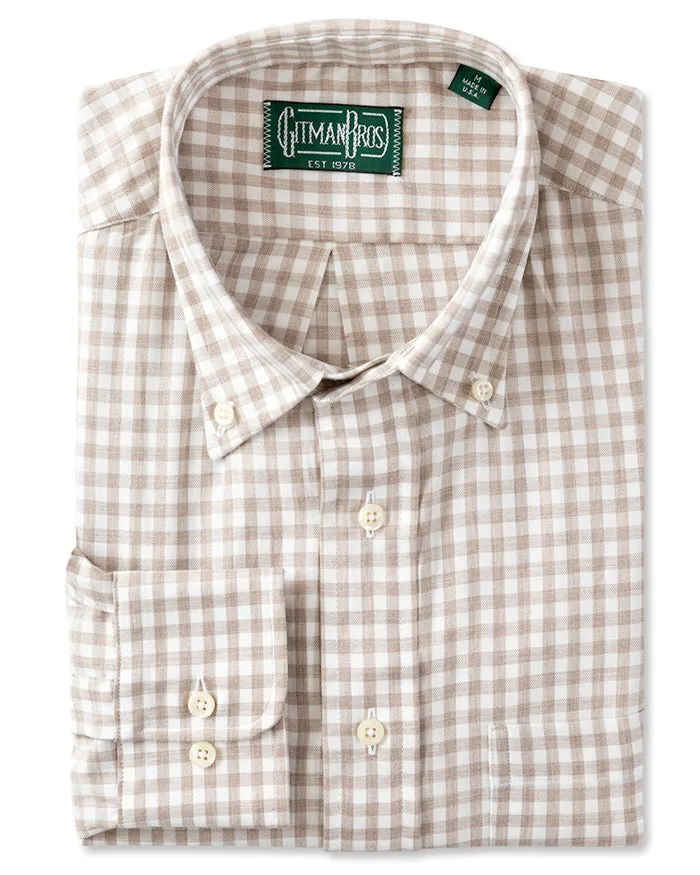 Tan Brushed Twill Check sold by Gitman Brothers