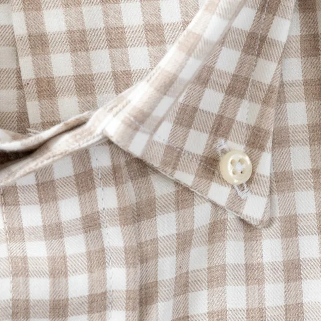 Tan Brushed Twill Check sold by Gitman Brothers product image thumbnail 5