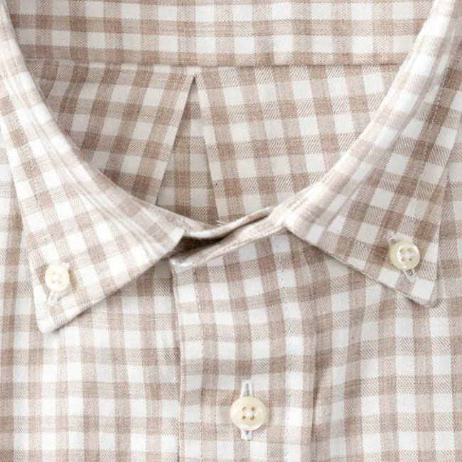 Tan Brushed Twill Check sold by Gitman Brothers product image thumbnail 3