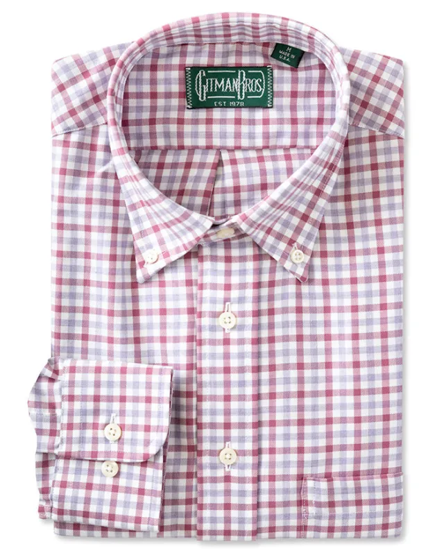 Purple Somelos Plaid sold by Gitman Brothers