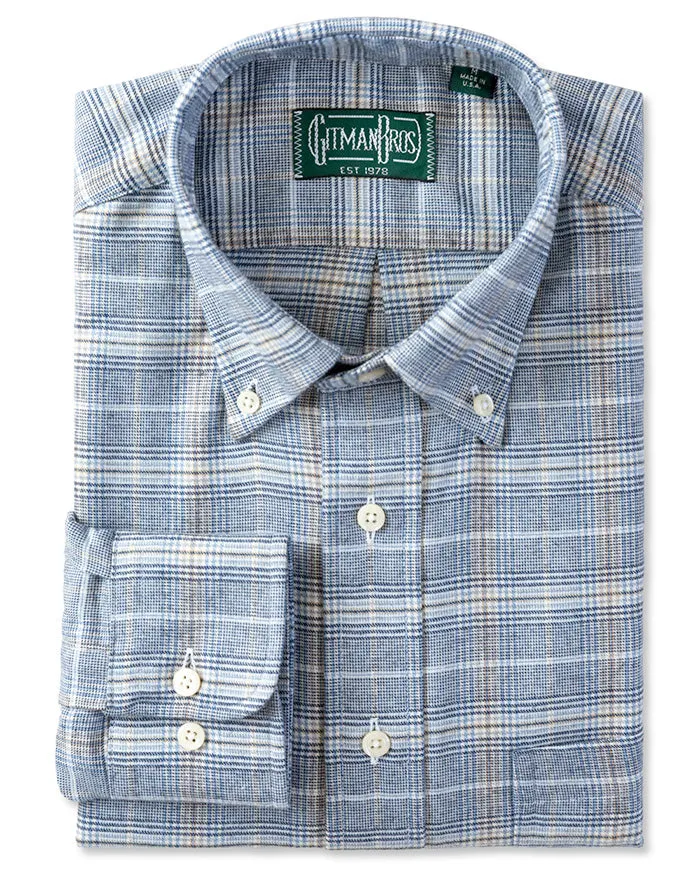 Blue Cashmere Houndstooth sold by Gitman Brothers