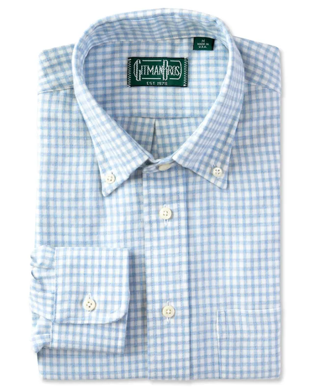 Blue Merino Gingham sold by Gitman Brothers