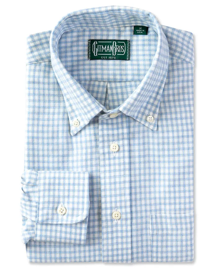 Blue Merino Gingham sold by Gitman Brothers