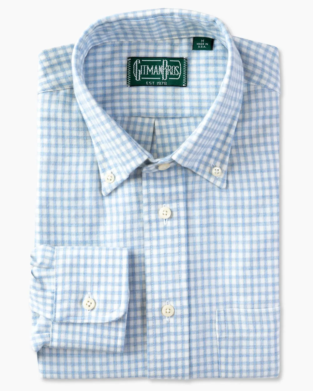 Blue Merino Gingham sold by Gitman Brothers product image thumbnail 2