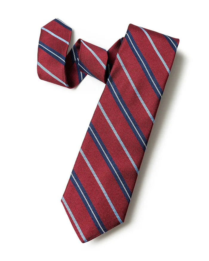 Burgundy University Stripe Tie sold by Gitman Brothers