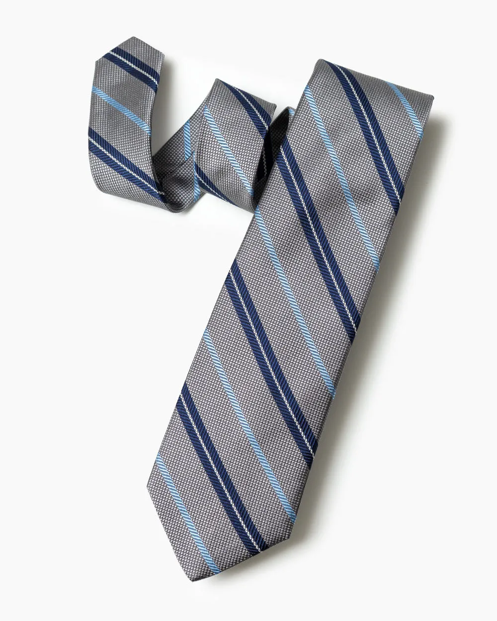 Grey University Stripe Tie sold by Gitman Brothers product image thumbnail 2