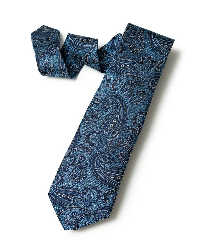 Blue Woven Paisley Tie sold by Gitman Brothers