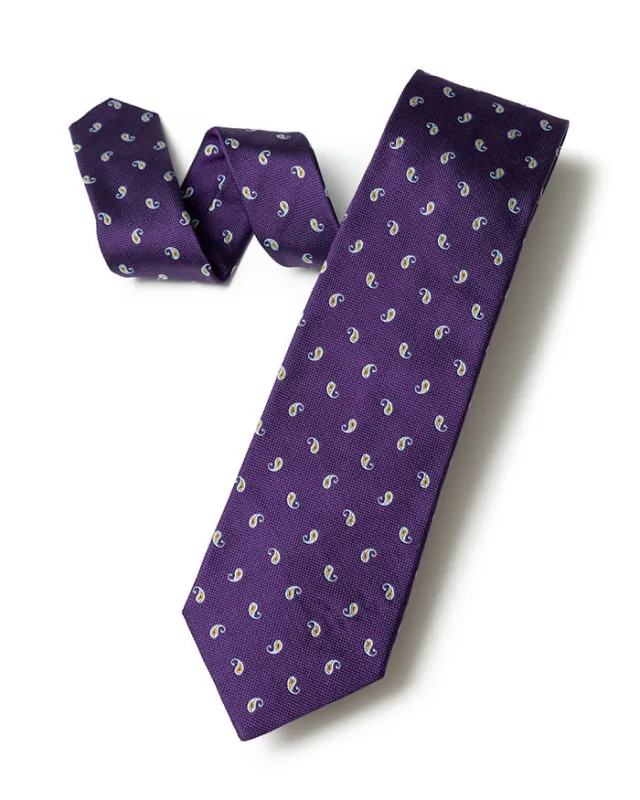 Purple Neat Spaced Paisley Tie sold by Gitman Brothers