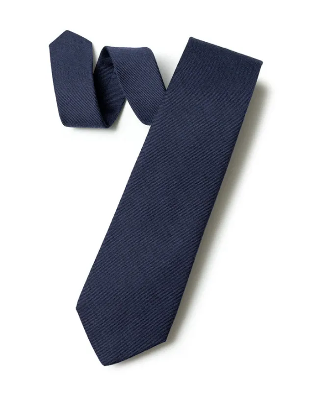 Navy Wool/Silk Twill Tie sold by Gitman Brothers