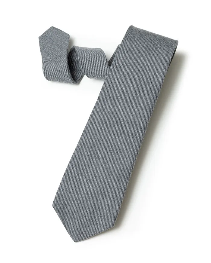 Grey Wool/Silk Twill Tie sold by Gitman Brothers
