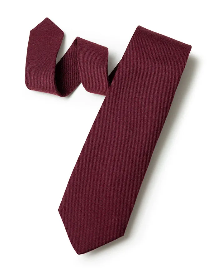 Burgundy Wool/Silk Twill Tie sold by Gitman Brothers