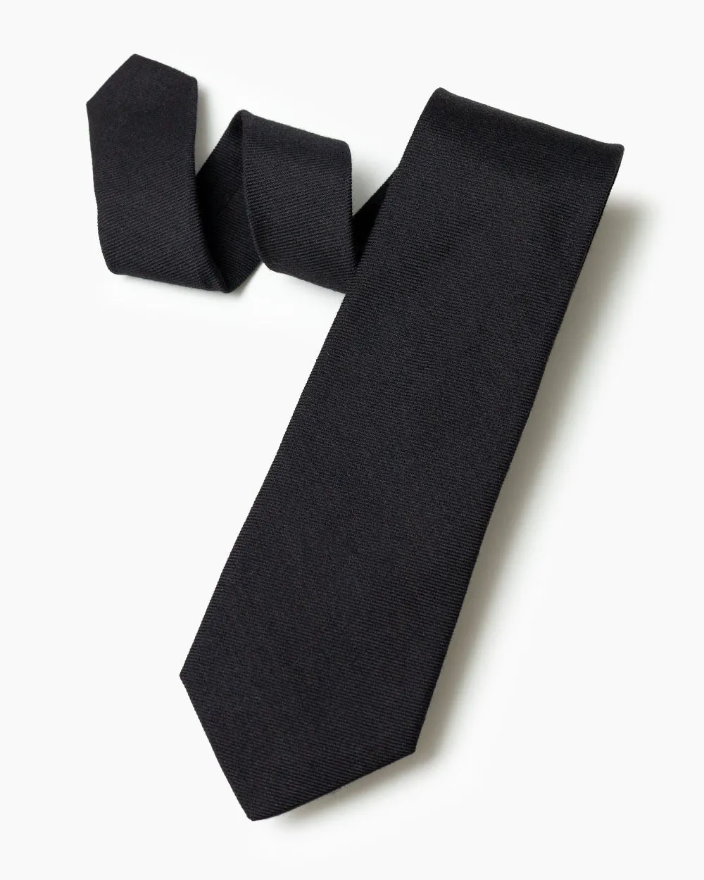 Black Wool/Silk Twill Tie sold by Gitman Brothers product image thumbnail 2