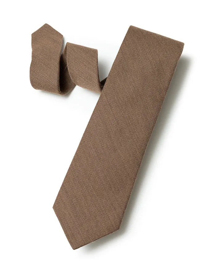 Tan Wool/Silk Twill Tie sold by Gitman Brothers