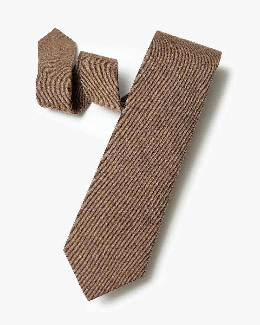 Tan Wool/Silk Twill Tie sold by Gitman Brothers product image thumbnail 2