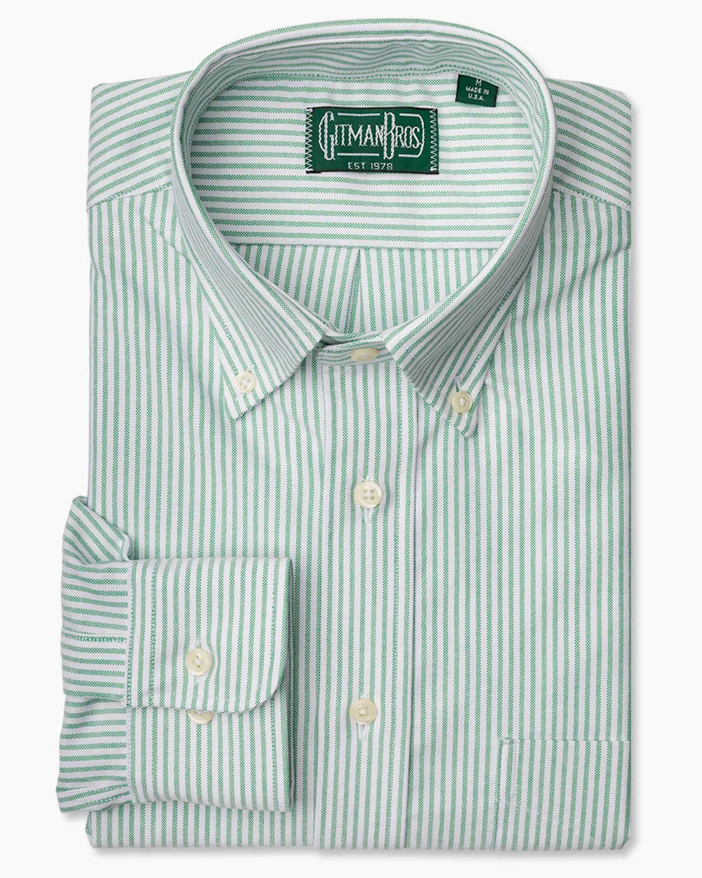 Green Stripe Oxford sold by Gitman Brothers product image thumbnail 2