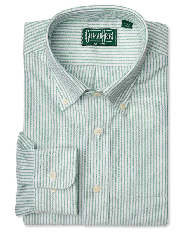 Green Stripe Oxford made by Gitman Brothers